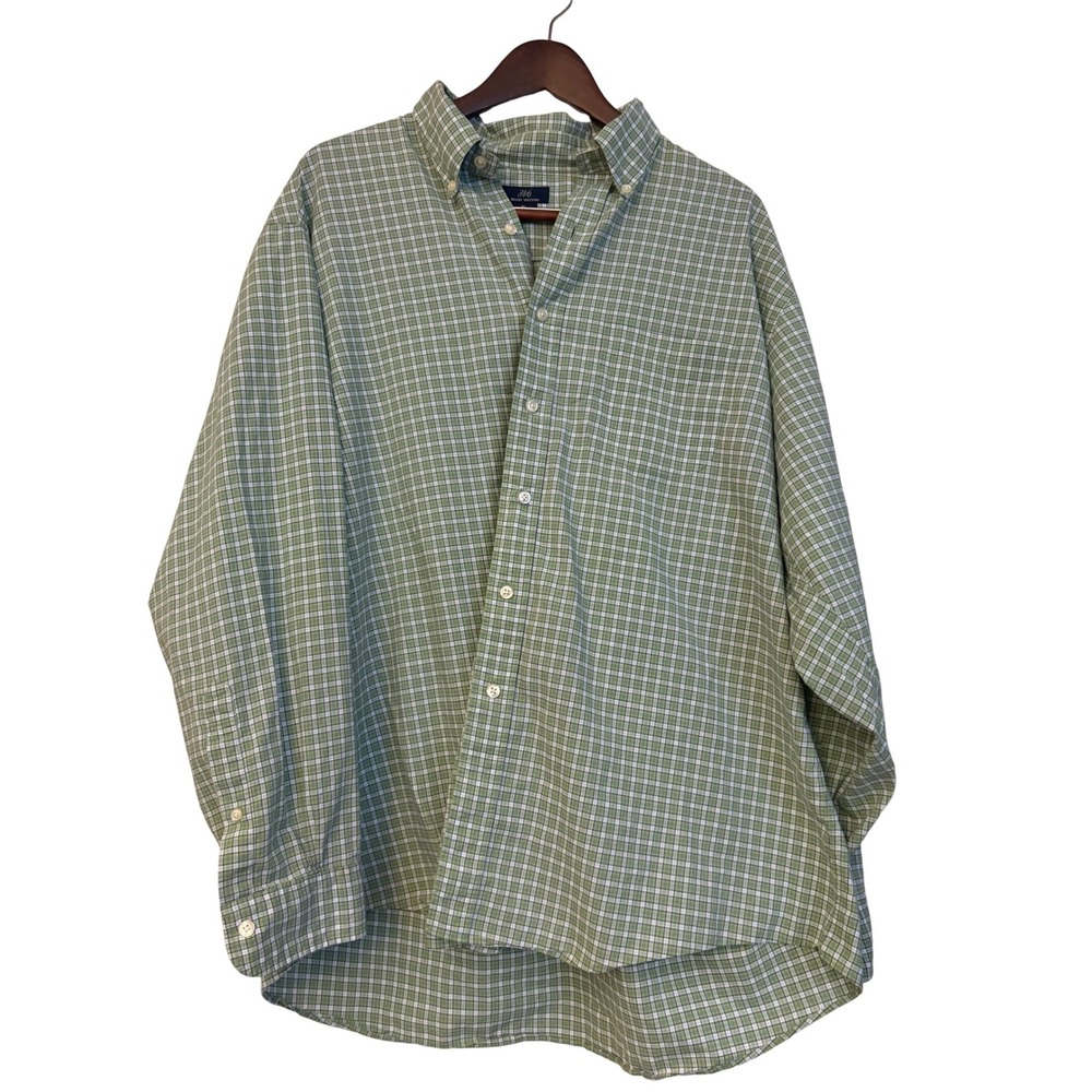 Brooks Brothers 346 Mens XL Green Plaid Button Down Shirt 100%Cotton Long Sleeve